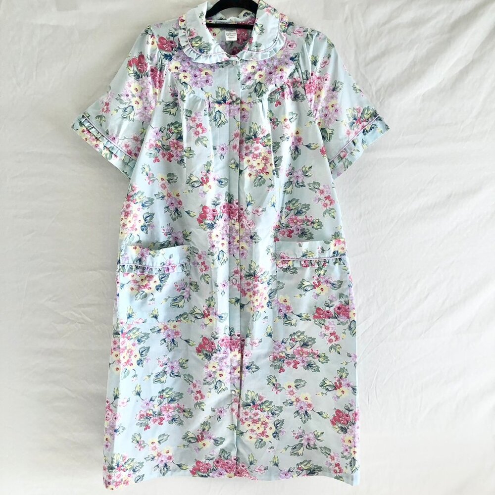 Retro Grannycore Floral Nightgown House Dress
